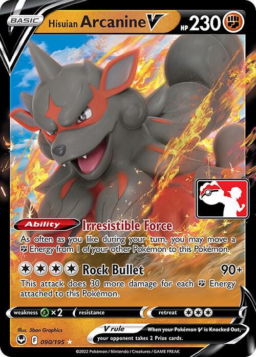 Silver Tempest Hisuian Arcanine V [Prize-Pack] Pokémon card